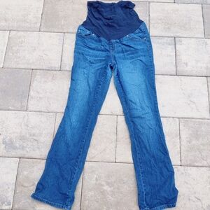 Maternity straight leg dark wash jeans